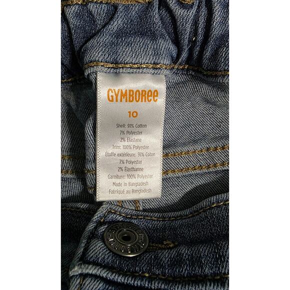 Gymboree Girls Suede Pieced Pull On Jeans denim Size 10 Adjustable Waist - Picture 3 of 5